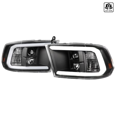 Spec-D Tuning 09-19 Dodge Ram Light Bar Style Projector Hdlghts, 2LHP-RAM09JM-G2-TM 2LHP-RAM09JM-G2-TM